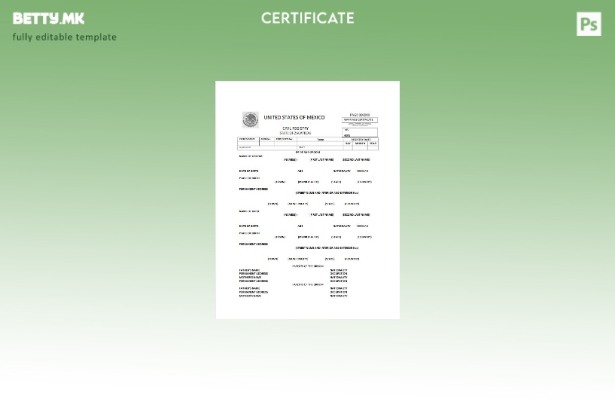 модерен стил Соединетите Американски Држави Мексико Шаблон за потврда за брак од